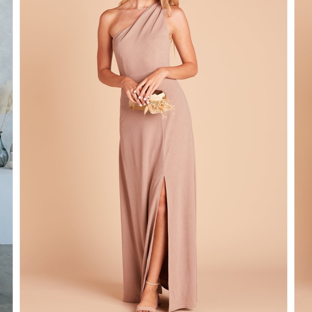 Birdy Grey One-Shoulder Kira Dress in Taupe - Picture 1 of 8
